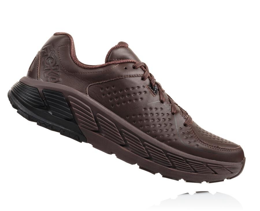 Hoka One One Koşu Ayakkabısı Erkek Kahverengi - Gaviota Deri - CB7139208